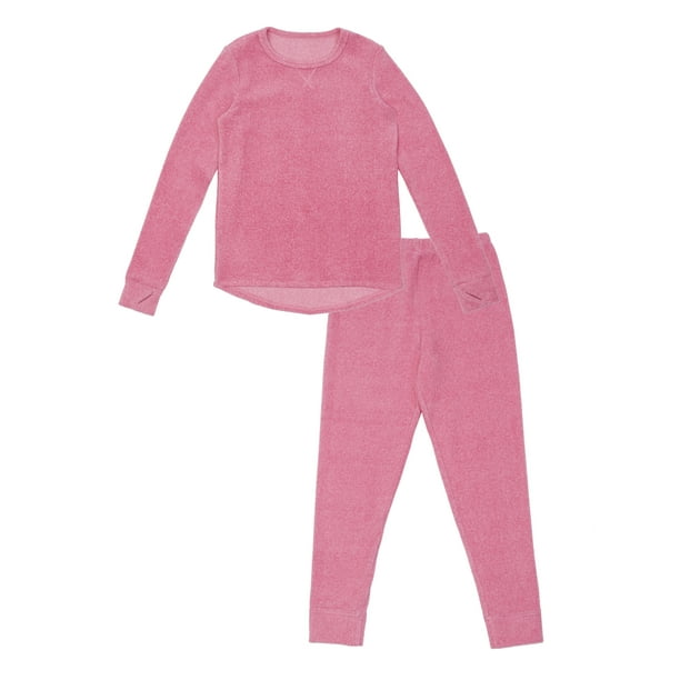 NEW Girls Small 6-6X Climate Right CUDDL DUDS Fleece Long Underwear Set White